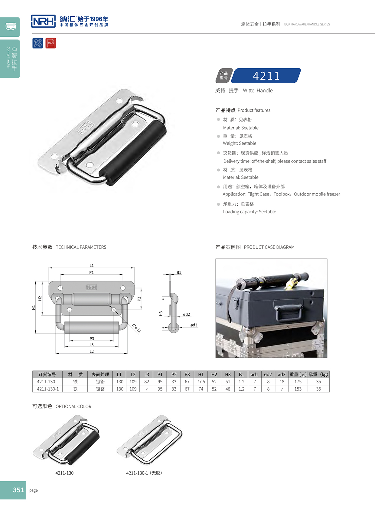 納匯/NRH 電箱設備拉手 4211B